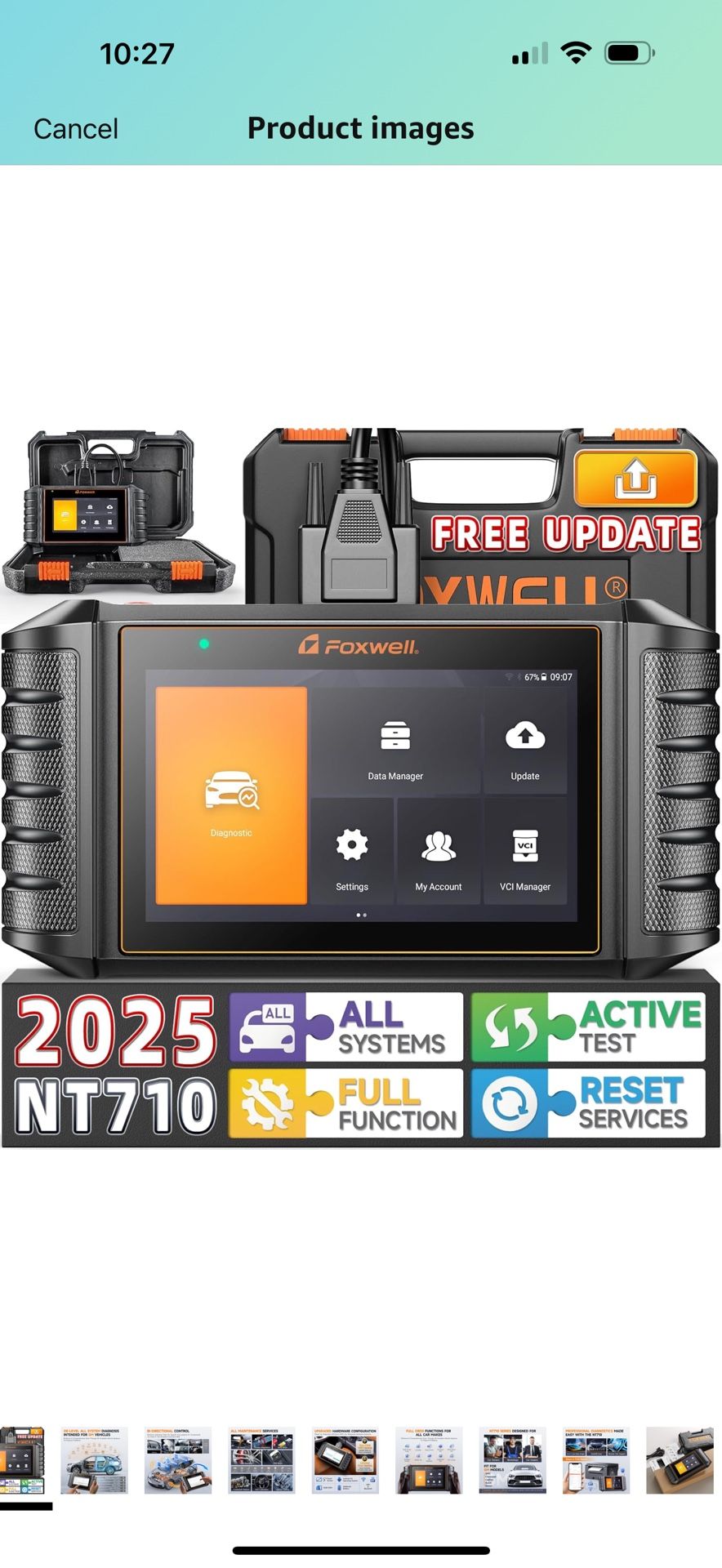FOXWELL NT710 Fit for GM Diagnostic Scan Tool, Bi-Directional All System OBD2 Scanner for Chevrolet Buick GMC Cadillac, All Resets Code Reader Oil EPB