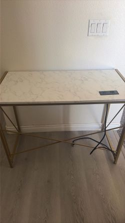 Small white marble folding desk A