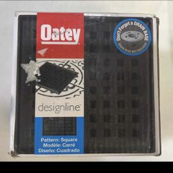 Oatey Designline 4 in. x 4 in. Stainless Steel Square Shower Drain with Square Pattern Drain Cover in Matte Black 