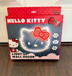 Hello Kitty Wall Decor Light Up With Red & White Lights New