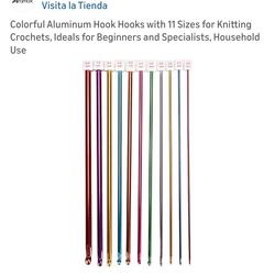 Colorful aluminum hook hooks 11 sizes for knitting