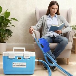 Ice Therapy Machine with Knee Pad Powerful Cold Relief for Muscle & Joint Pain Portable 5 Quart Capacity with Timer Ideal for Athletes Post-Surgery Re