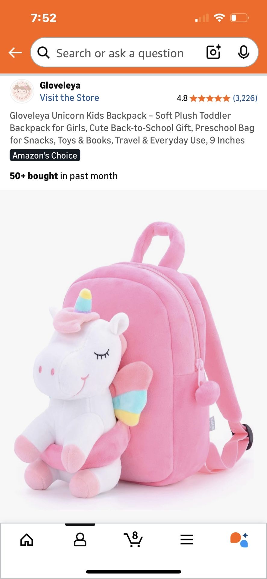 Pink Unicorn Backpack