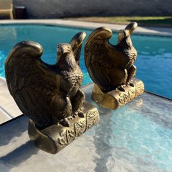 Vintage Brass Eagle Bookends / Paper Weights 