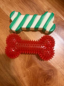 Lot of Two Durable Squeaky Dog Toys