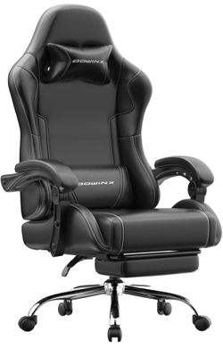 Ergonomic Gaming Chair with Footrest & Massage Lumbar, 2D-Linkage Armrests for Computer Chair 330lbs with Headrest Pillow for Office, Home, Streaming 