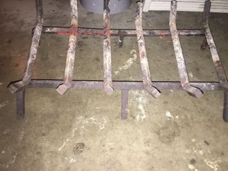 Used Wrought Iron Metal Fireplace Log