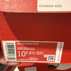 Vapor Max Plus “university Red” 