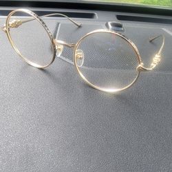 Chrome Hearts Gold Gorgina Clear Lens Glasses