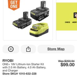 Ryobi ONE+ 18V Lithium-Ion Starter Kit