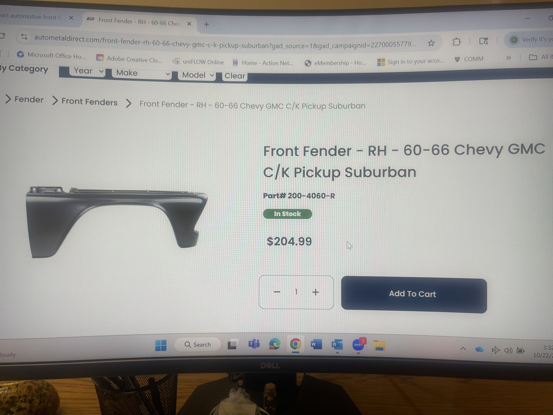 Chevy 1(contact info removed) New Right & Left Fender And Radiator Guard 