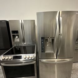 LG Kitchen Set Refrigerator And Electric Stove
