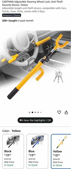 Adjustable steering wheel lock