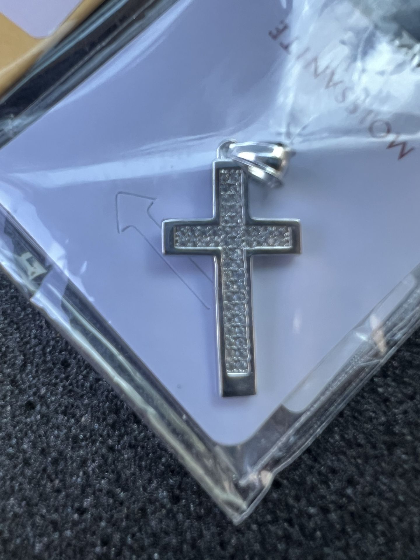 Silver Moissanite Cross 