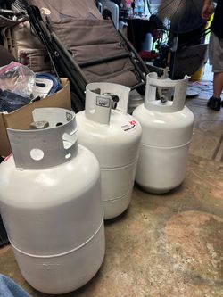 (3) Full  30lb. Certified Propane Tanks