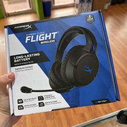 HyperX Cloud Flight Gaming - Headset - full size - 2.4 GHz - wireless - 3.5 mm jack - black, blue - for Victus by HP Laptop 15, 16; Laptop 14, 15, 17;