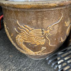 Vintage Dragon Pot For Plants.