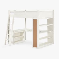 Sleep & Study Full Size Loft Bed - White