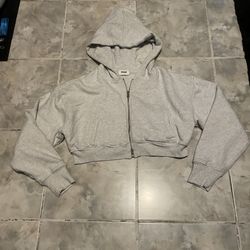 Elwood Babydoll FullZip Organic Cropped Hoodie Women’s SZ Small