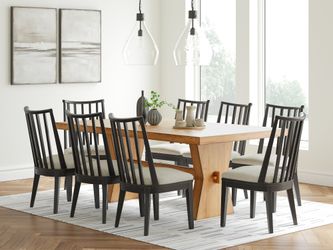 Galliden Black Dining Table and 8 Chairs (Online Special Price)
