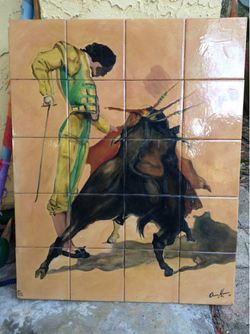 Placa de torero  22 X 17 1/2  $150.00 CASH, TEXT FOR PRICES.