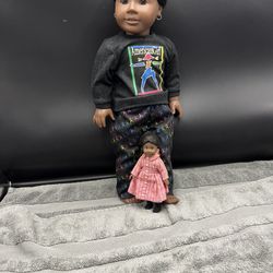 American Girl Doll And Miniature With A Bunch Of Accessories 