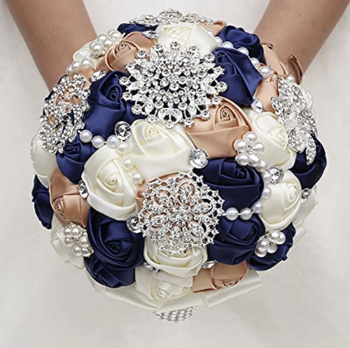 Gorgeous Wedding Bouquet With Pearls And Rhinestones 