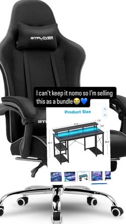 Gaming chair plus LED outlet desk