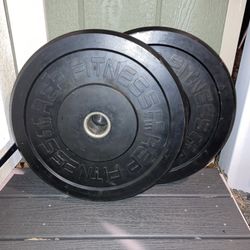 Pair Of 45 Lb Rep Fitness Olympic Bumper Weight Plates
