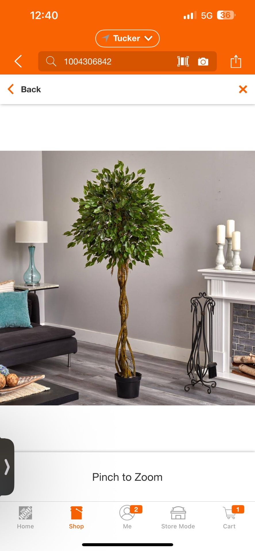 6 ft. UV Resistant Indoor/Outdoor Ficus Artificial Topiary Tree 3