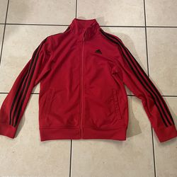 Adidas Activewear Track Jacket Men's Size Small Red Full Zip Raglan Sleeve