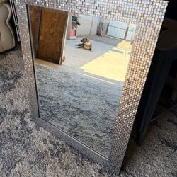 Wall-Mounted Decorative Mirror,(D32x26")