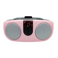“New”Portable CD Player ,with Am/FM Radio ,Digital Display Boombox(pink)retail 39