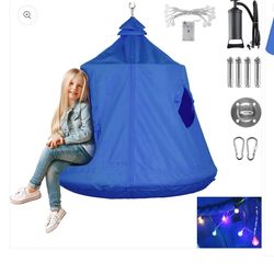 Green Hanging Tree Tent Waterproof Swing Tent Indoor Outdoor Backyard Play House Tent for 2-3 Kids, 330lbs Weight Capacity