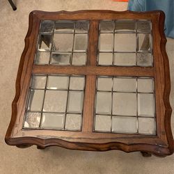 Solid oak country French leddied Glass