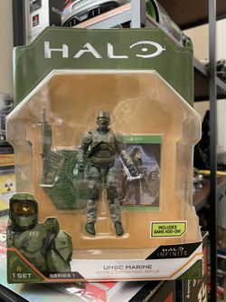 Halo Infinite World Of Halo UNSC Marine Figure w/ Game Add-On 2020 Series 1 WCT