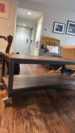 Industrial Roller TV Stand