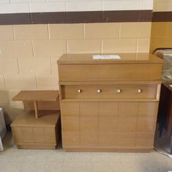 Vintage Blonde Mahogany Dresser & Night Stand $150 Firm