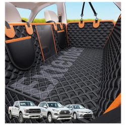 Back Seat Extender for Dogs, 7-in-1 Dog Car Seat Cover for Back Seat, Hard Bottom Car Seat Cover Holds 420lbs, Waterproof 