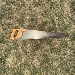 Vintage Stanley Hand Saw Wood Handle Carpenter Crosscut Saw