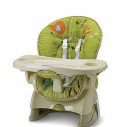 Fisher-Price SpaceSaver High Chair. This compact high chair is designed to strap securely onto most standard dining chairs