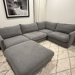 SIXPENNY NEVA L-Shape Sectional & Ottoman
