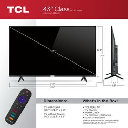 43 TCL Roku Smart TV