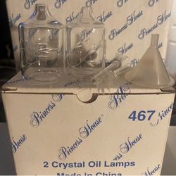 Princess House Heritage Two Crystal Oil Lamps