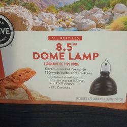 All reptiles,8.5 dome lamp comes with 6 foot cord and on off switch