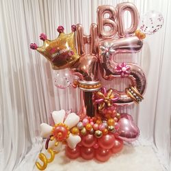 15 birthday Rose gold pink bouquet all number all color