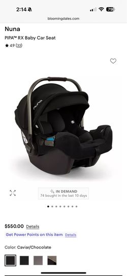NUNA PIPA RX CAR SEAT AND BASE