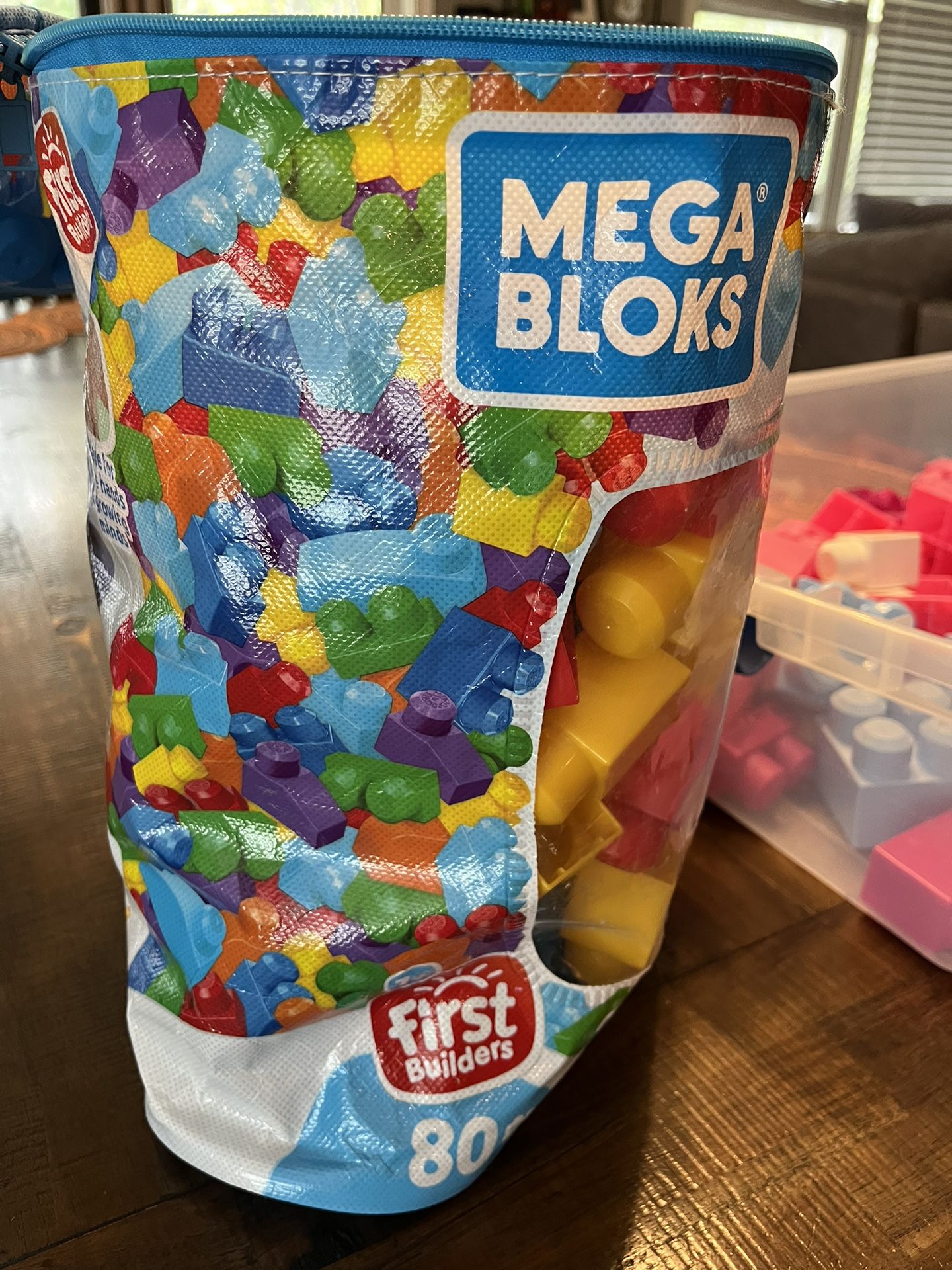 2 Bags Of  80 Count Mega Blocks Primary And Pastel Colors