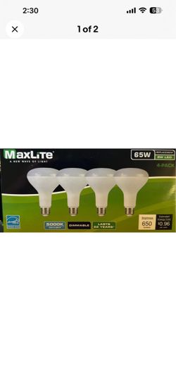 4 Pack MaxLite LED Dimmable Daylight 8W 65W Equivalent Directional BR30 Lamp