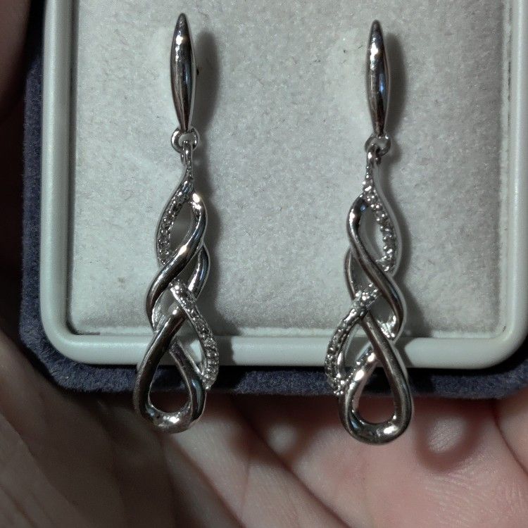 Diamond Infinity Drop Earrings